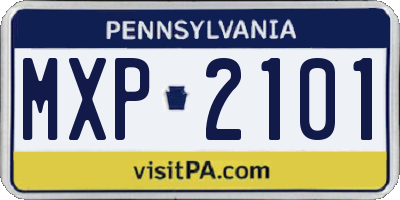 PA license plate MXP2101