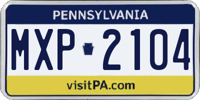 PA license plate MXP2104