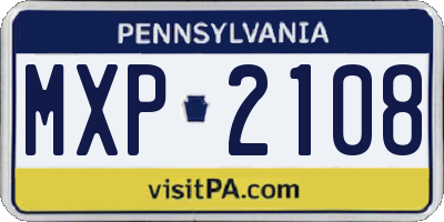 PA license plate MXP2108
