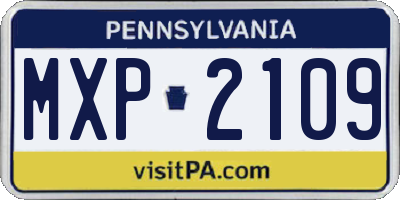 PA license plate MXP2109
