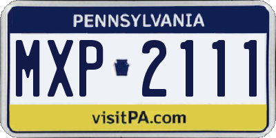 PA license plate MXP2111
