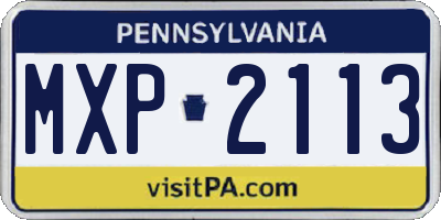 PA license plate MXP2113