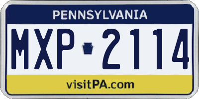 PA license plate MXP2114