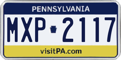 PA license plate MXP2117