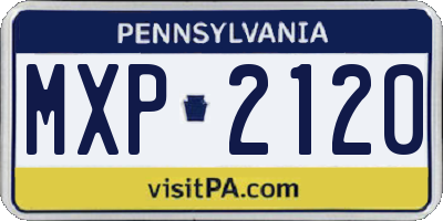 PA license plate MXP2120