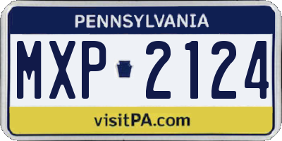 PA license plate MXP2124