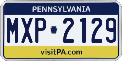 PA license plate MXP2129