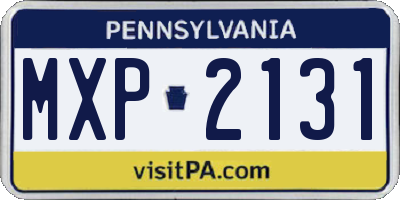 PA license plate MXP2131
