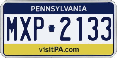 PA license plate MXP2133
