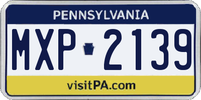 PA license plate MXP2139