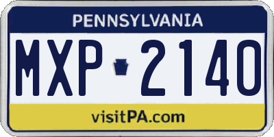PA license plate MXP2140