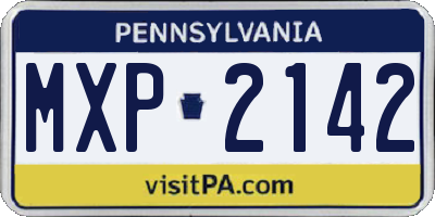 PA license plate MXP2142