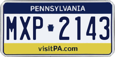 PA license plate MXP2143