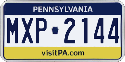PA license plate MXP2144