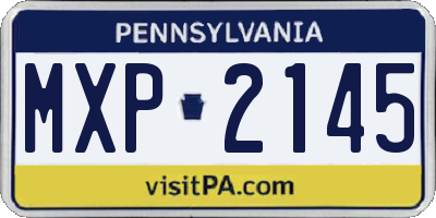 PA license plate MXP2145
