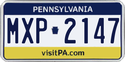 PA license plate MXP2147