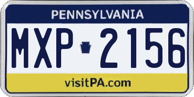 PA license plate MXP2156