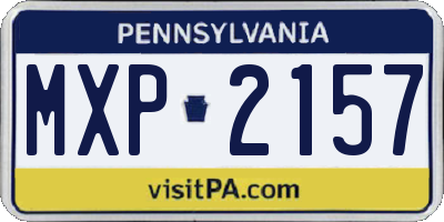 PA license plate MXP2157