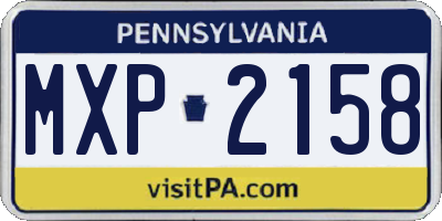 PA license plate MXP2158