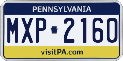 PA license plate MXP2160