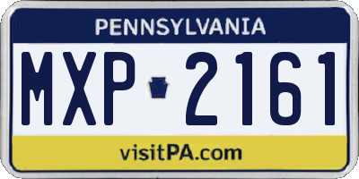 PA license plate MXP2161