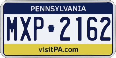 PA license plate MXP2162
