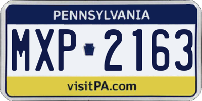 PA license plate MXP2163