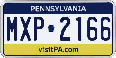 PA license plate MXP2166