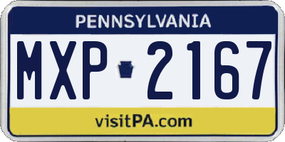 PA license plate MXP2167
