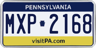 PA license plate MXP2168