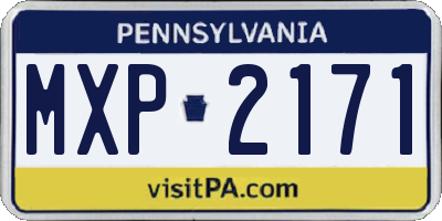 PA license plate MXP2171