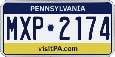 PA license plate MXP2174