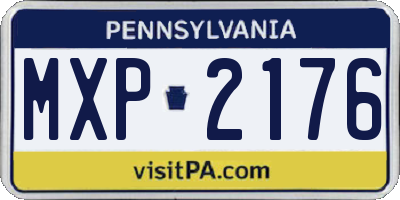 PA license plate MXP2176