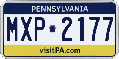 PA license plate MXP2177