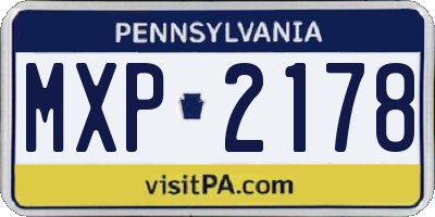 PA license plate MXP2178