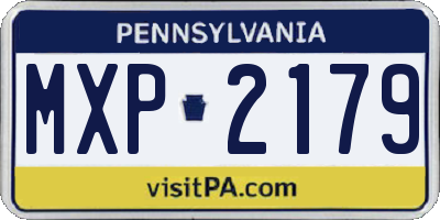 PA license plate MXP2179