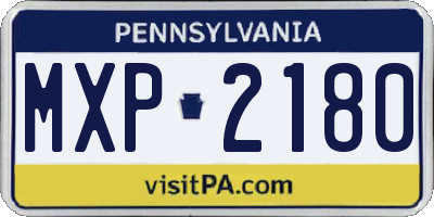 PA license plate MXP2180