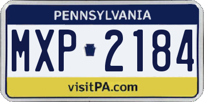 PA license plate MXP2184