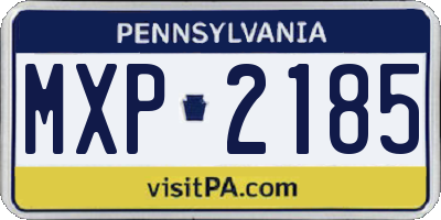 PA license plate MXP2185