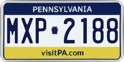 PA license plate MXP2188