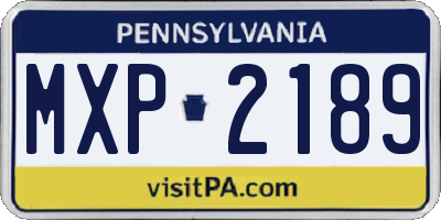 PA license plate MXP2189