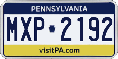 PA license plate MXP2192