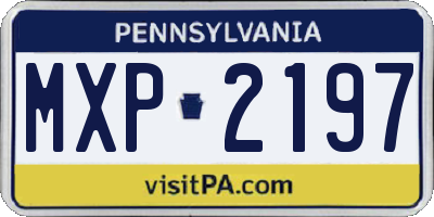 PA license plate MXP2197