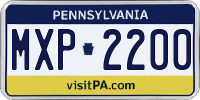 PA license plate MXP2200