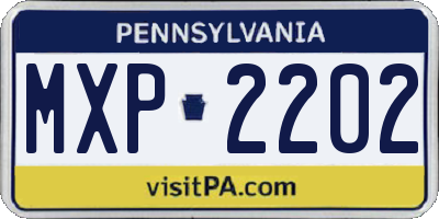 PA license plate MXP2202