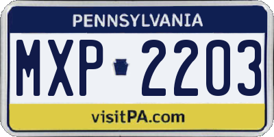 PA license plate MXP2203