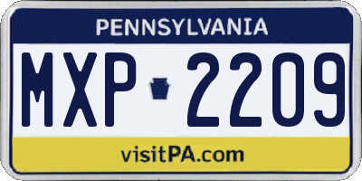 PA license plate MXP2209