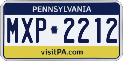 PA license plate MXP2212