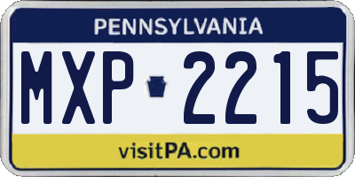 PA license plate MXP2215