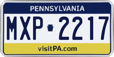 PA license plate MXP2217